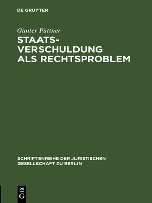 cover image of Staatsverschuldung als Rechtsproblem